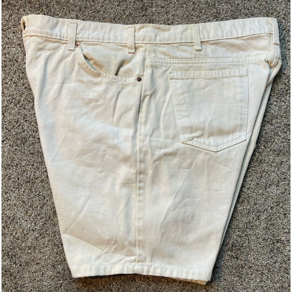 Vintage 70’s Mens Size 42” Levi’s 550 Relaxed Fit White Denim Shorts Made in USA - Picture 11 of 11
